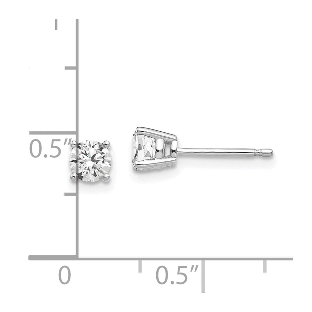 14K Weißgold Ohrstecker mit Zirkonia, 4 mm