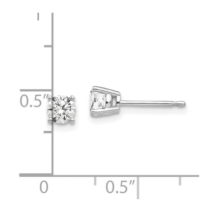14K Weißgold Ohrstecker mit Zirkonia, 4 mm