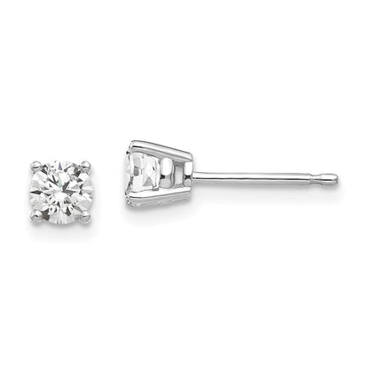 14K Weißgold Ohrstecker mit Zirkonia, 4 mm