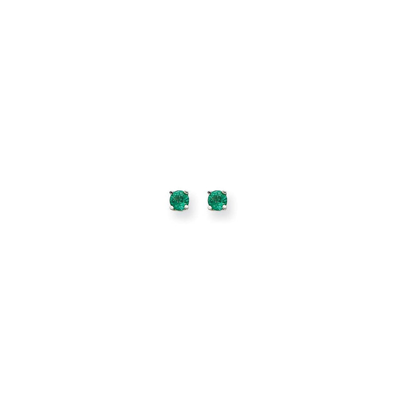 4 mm Smaragd-Ohrringe aus 14K Weißgold