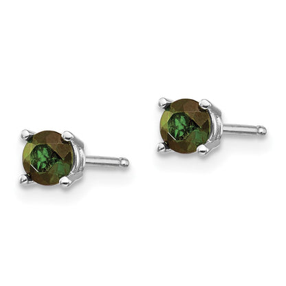 14K Weißgold Grün Turmalin Ohrringe