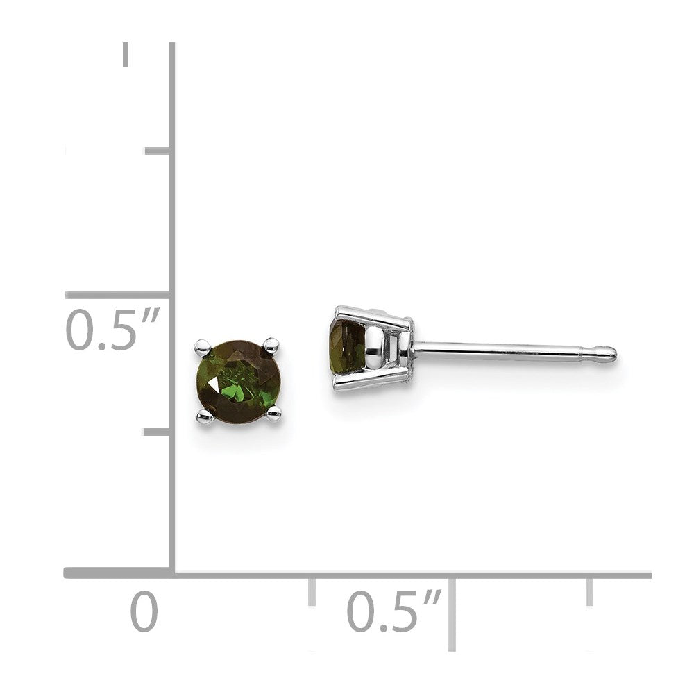 14K Weißgold Grün Turmalin Ohrringe