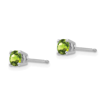 4mm Peridot-Ohrstecker aus 14K Weißgold