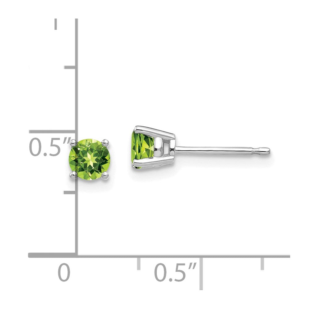 4mm Peridot-Ohrstecker aus 14K Weißgold