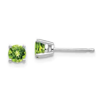 4mm Peridot-Ohrstecker aus 14K Weißgold