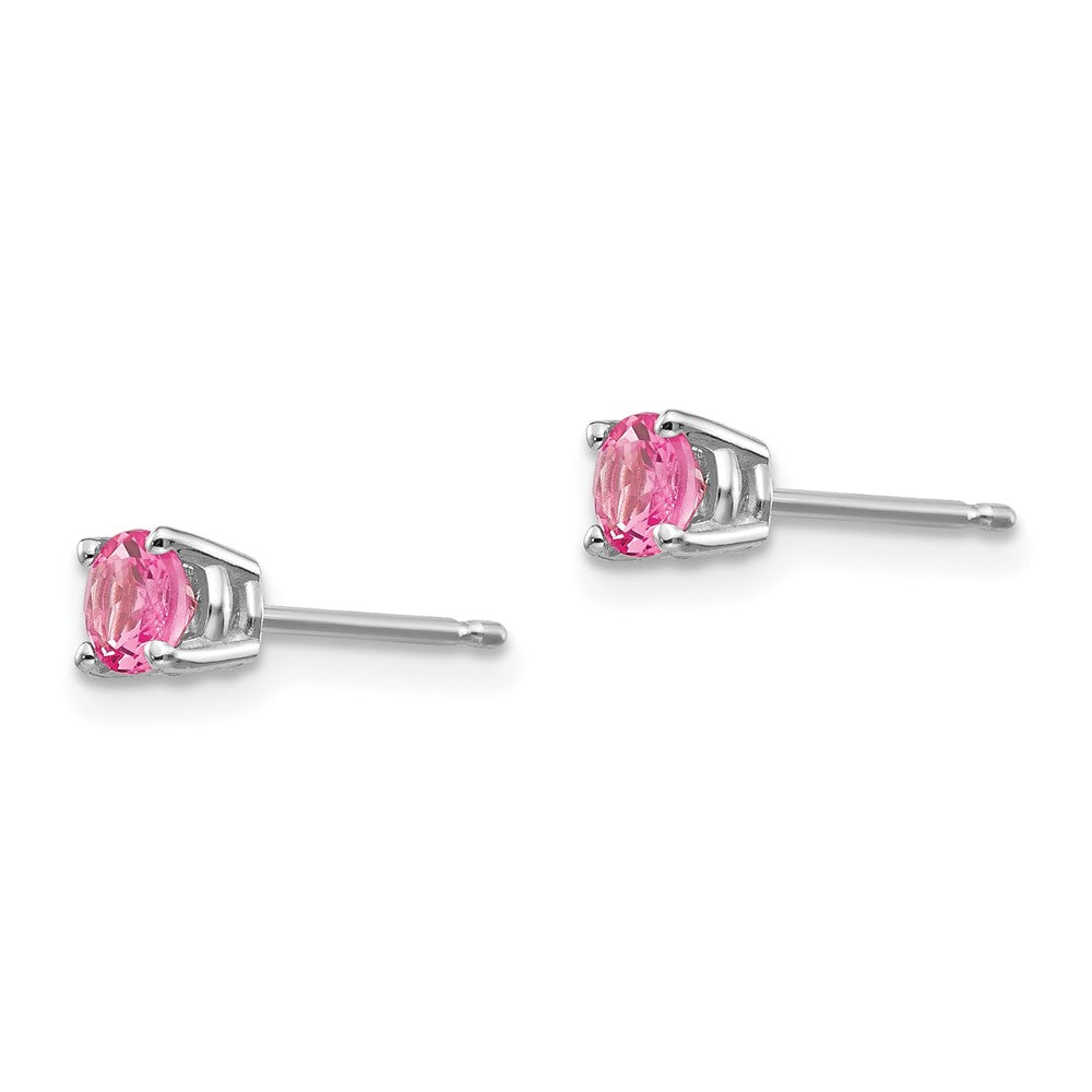 14K Weißgold Rosa Spinell Ohrringe