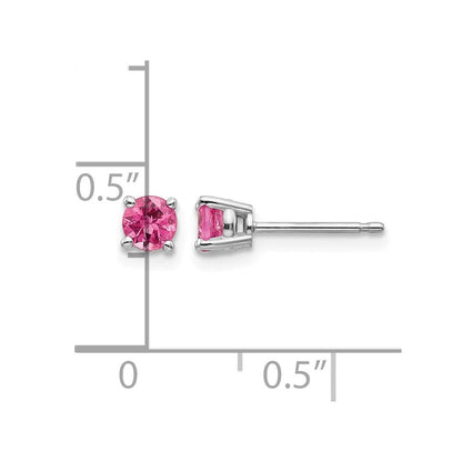 14K Weißgold Rosa Spinell Ohrringe
