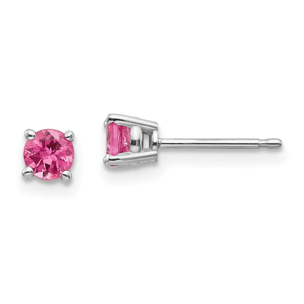 14K Weißgold Rosa Spinell Ohrringe