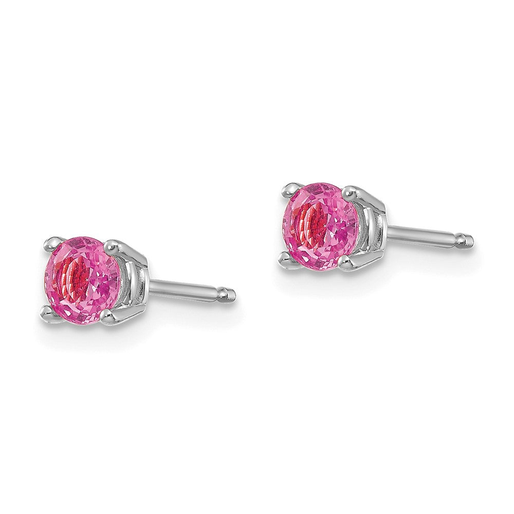 14K Weißgold Rosa-Saphir-Ohrringe
