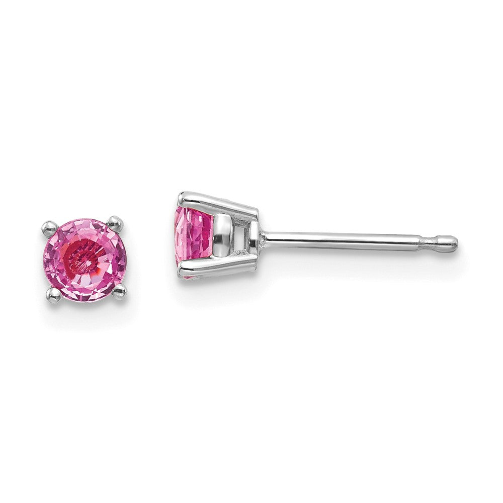 14K Weißgold Rosa-Saphir-Ohrringe