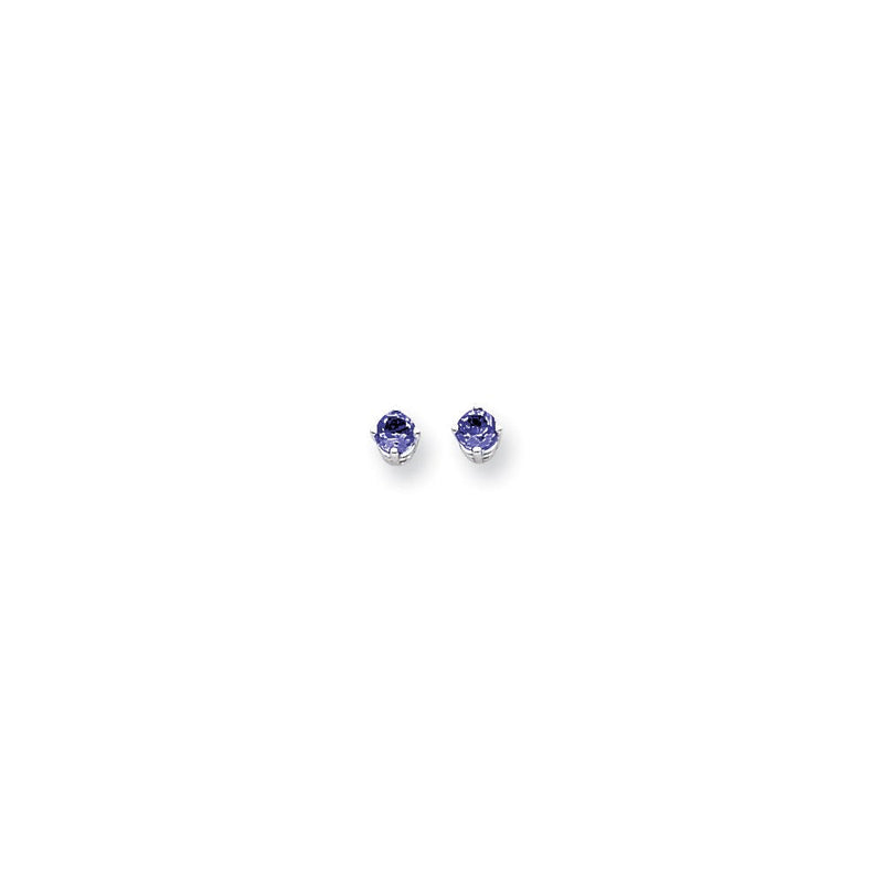 14K Weissgold Ohrringe mit 4-mm-Saphir
