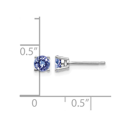 14K Weißgold Tansanit Ohrstecker