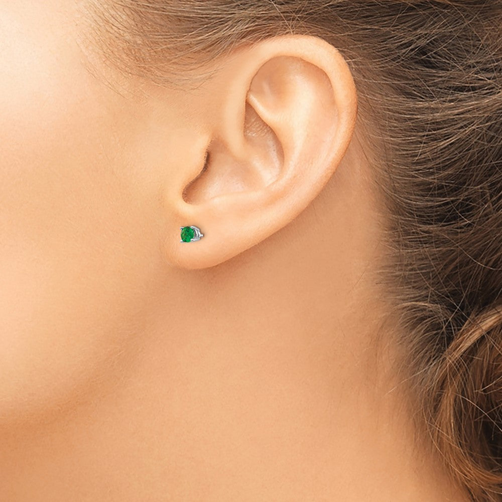 14K Weißgold Tsavorit-Ohrringe