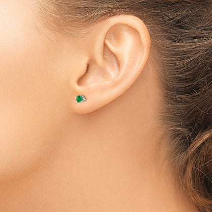 14K Weißgold Tsavorit-Ohrringe