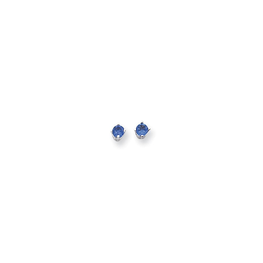 14K Weißgold Ohrringe mit 4-mm-Tsavoriten