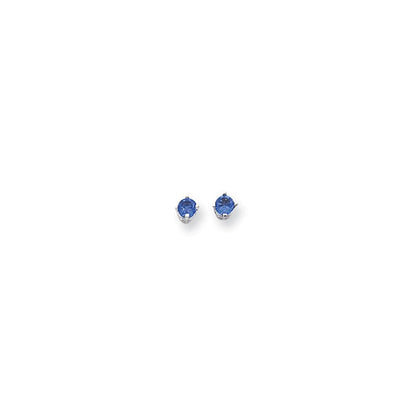 14K Weißgold Ohrringe mit 4-mm-Tsavoriten
