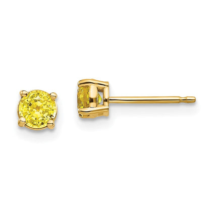 14K Gelbgold Ohrringe mit gelbem Saphir