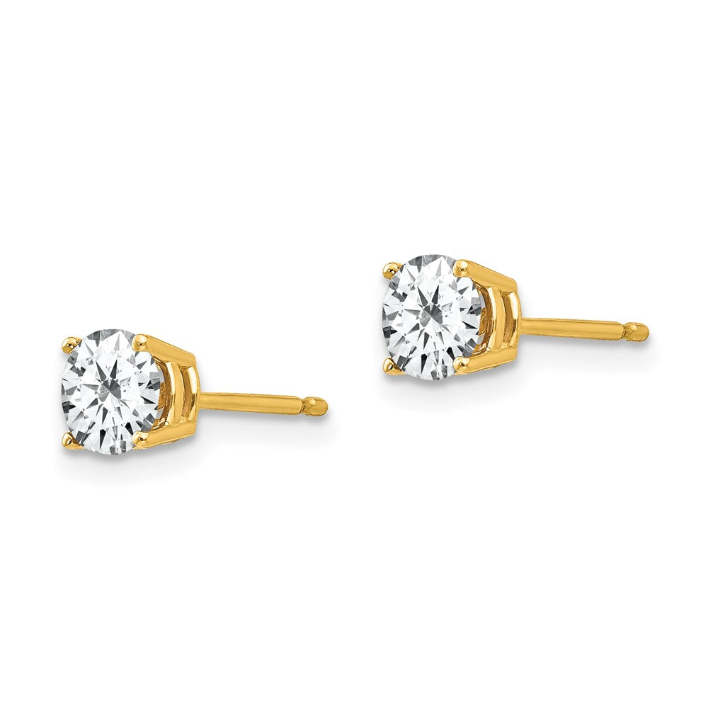 14K Gelbgold Ohrringe mit Zirkonia, 5 mm
