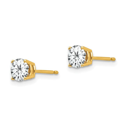 14K Gelbgold Ohrringe mit Zirkonia, 5 mm