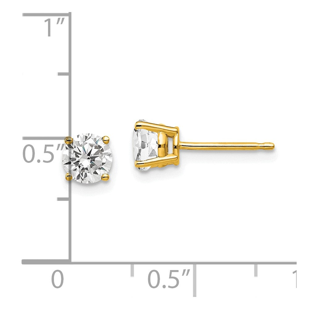 14K Gelbgold Ohrringe mit Zirkonia, 5 mm