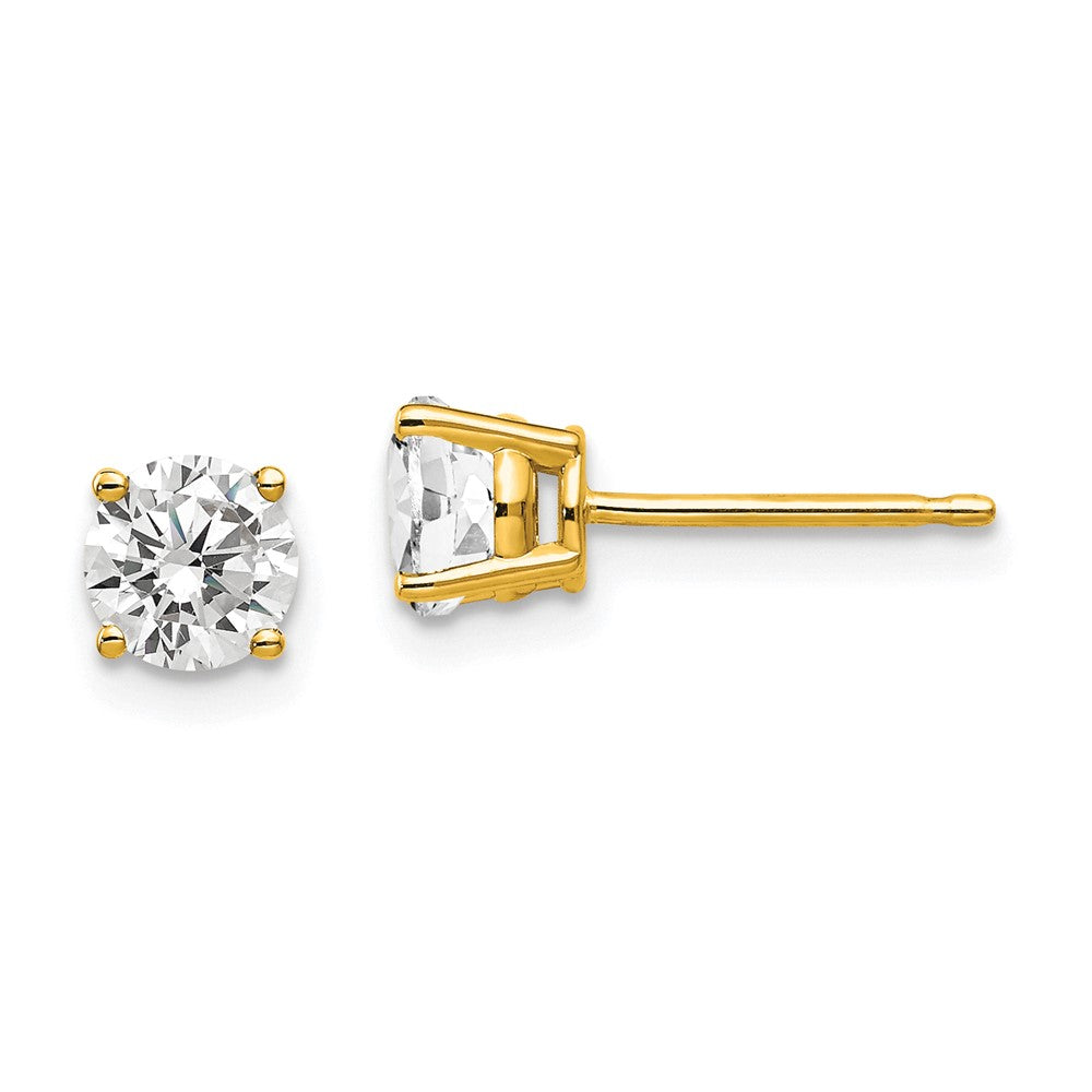 14K Gelbgold Ohrringe mit Zirkonia, 5 mm