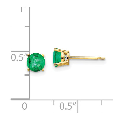 14K Gelbgold Ohrstecker mit Smaragd