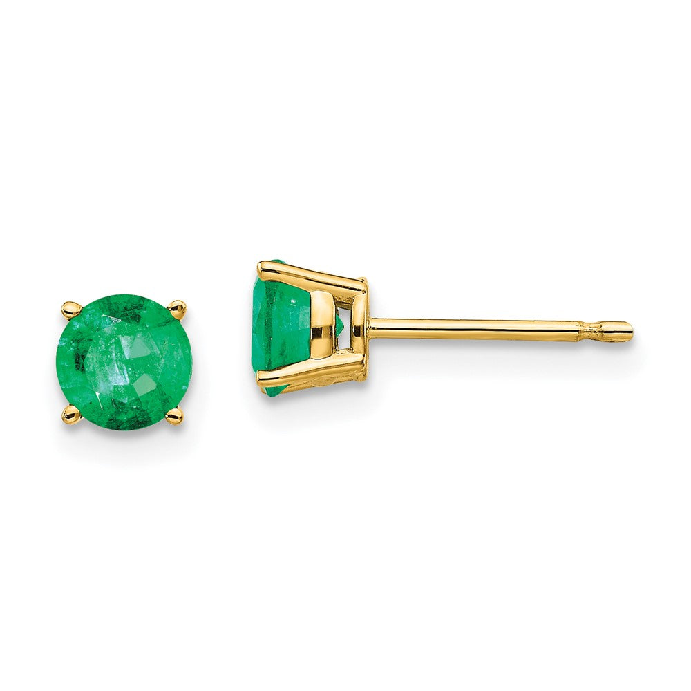14K Gelbgold Ohrstecker mit Smaragd
