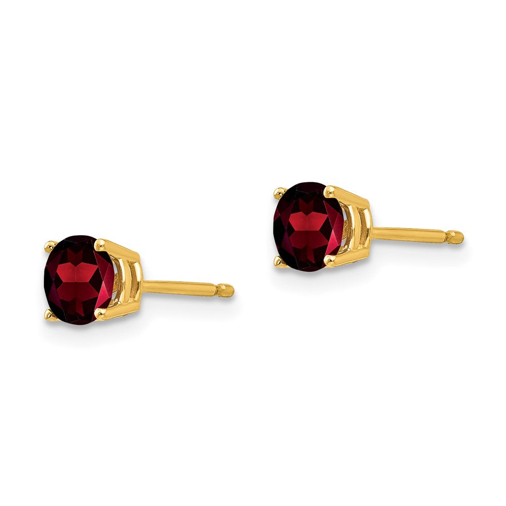 14K Gelbgold Ohrstecker mit 5-mm-Granat