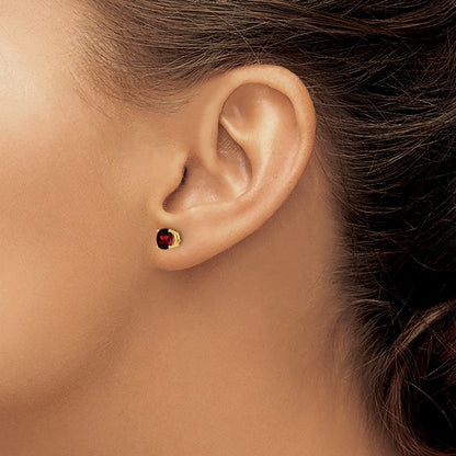 14K Gelbgold Ohrstecker mit 5-mm-Granat
