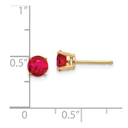 14K Gelbgold Ohrstecker mit Rubin