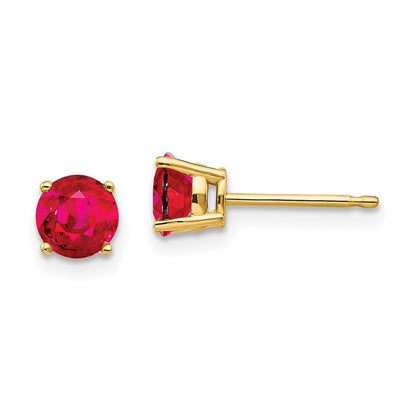 14K Gelbgold Ohrstecker mit Rubin
