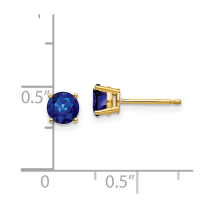 14K Gelbgold Ohrringe mit Saphir, 5 mm