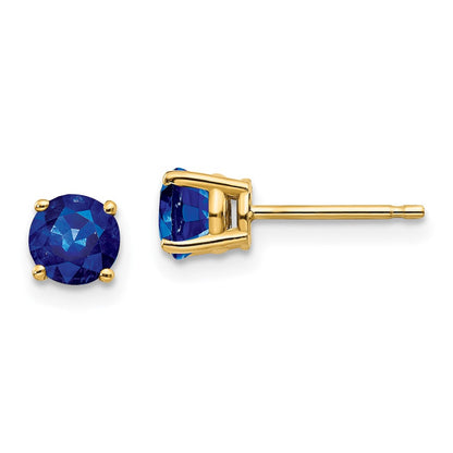 14K Gelbgold Saphir-Ohrstecker
