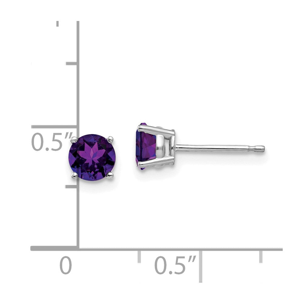 14K Weißgold Ohrringe mit 5 mm Amethyst