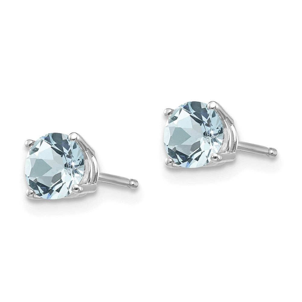 14K Weißgold Aquamarin-Ohrringe