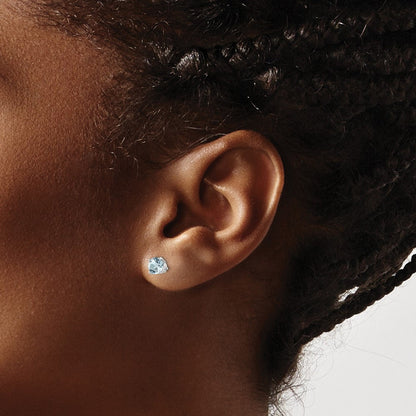 14K Weißgold Aquamarin-Ohrringe