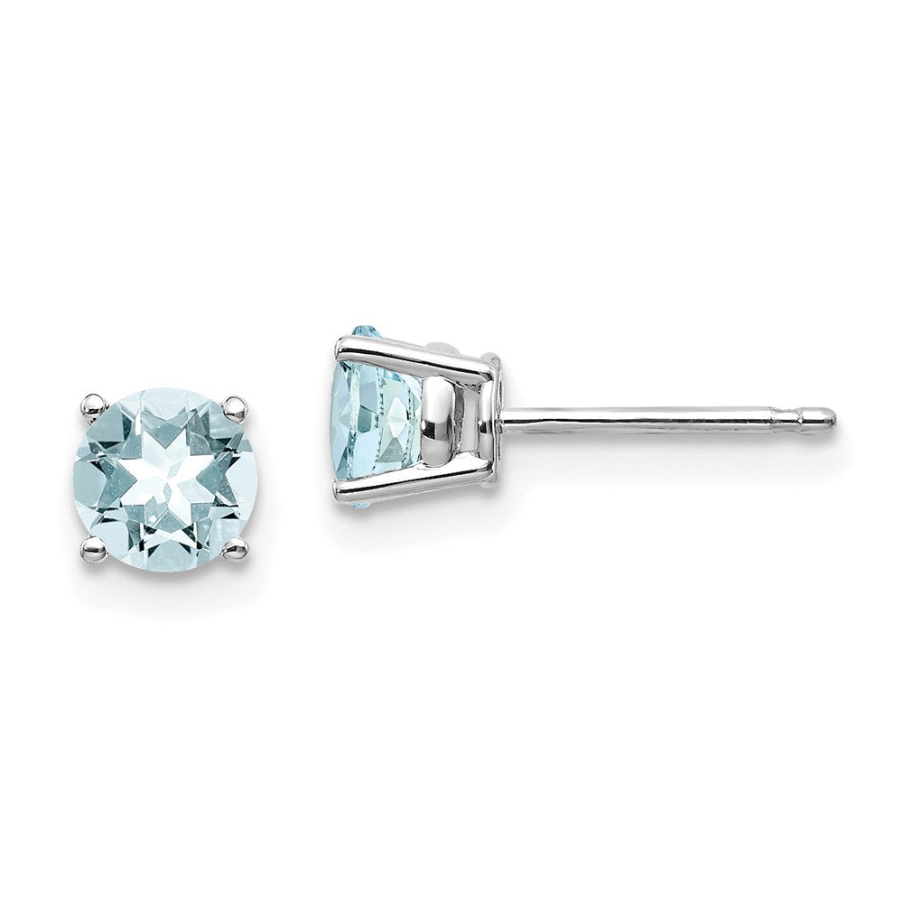 14K Weißgold Aquamarin-Ohrringe
