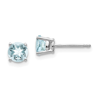 14K Weißgold Aquamarin-Ohrringe