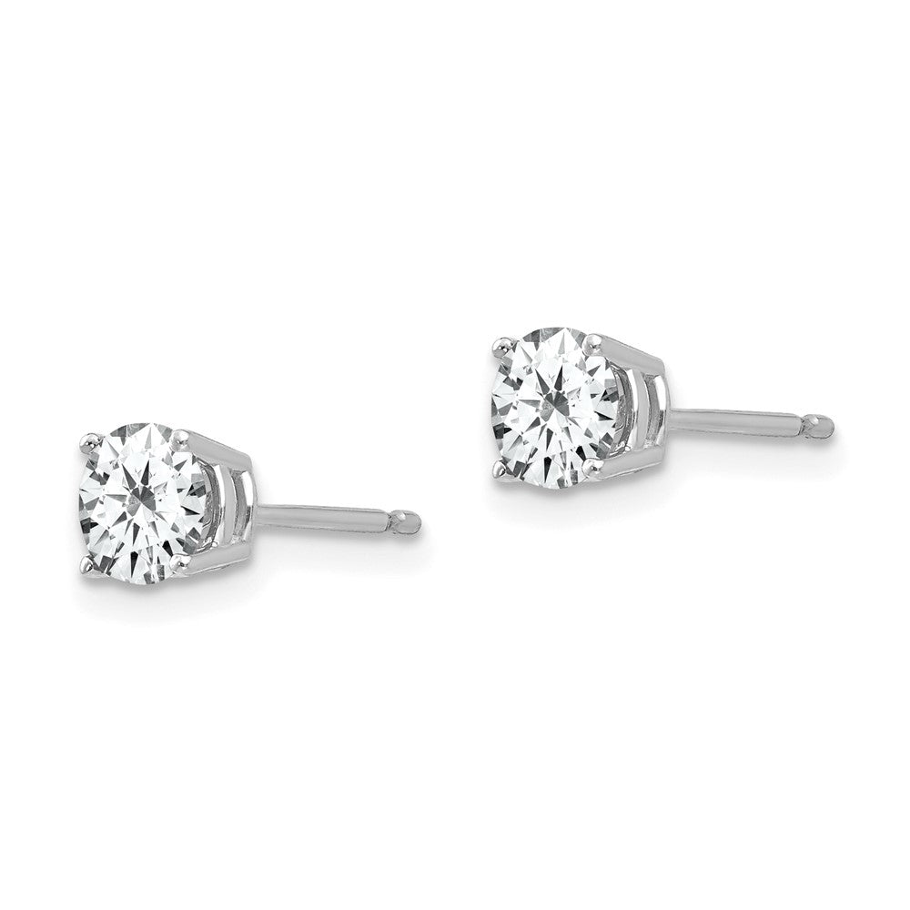 14K Weißgold Ohrringe mit 5 mm Zirkonia