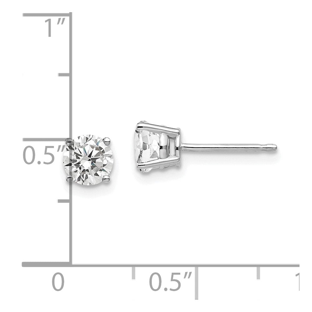 14K Weißgold Ohrringe mit 5 mm Zirkonia
