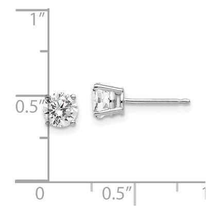 14K Weißgold Ohrringe mit 5 mm Zirkonia