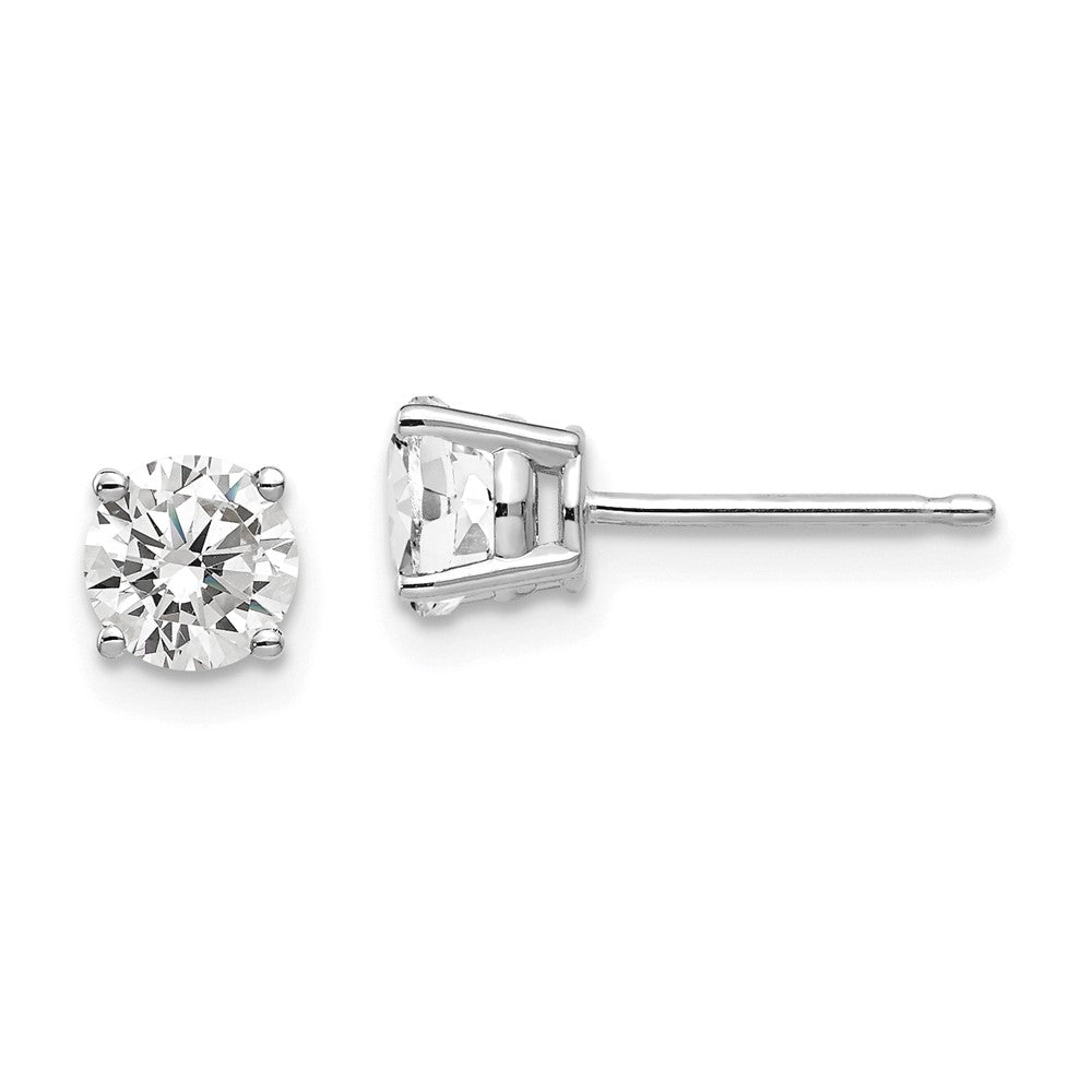 14K Weißgold Ohrringe mit 5 mm Zirkonia