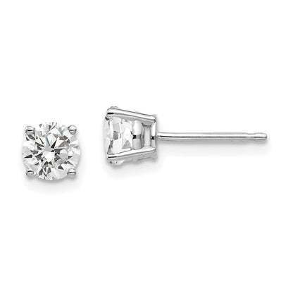 14K Weißgold Ohrringe mit 5 mm Zirkonia