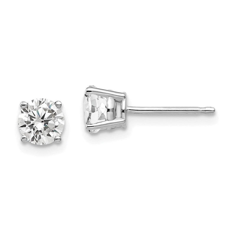 14K Weißgold Ohrringe mit 5 mm Zirkonia