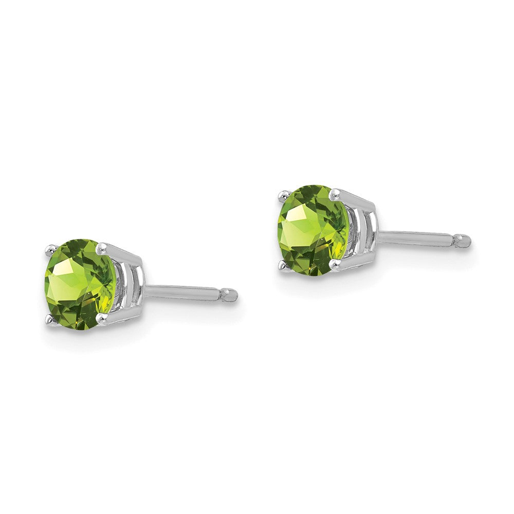 14K Weißgold Ohrringe mit 5 mm Peridot