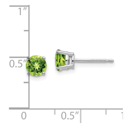 14K Weißgold Ohrringe mit 5 mm Peridot