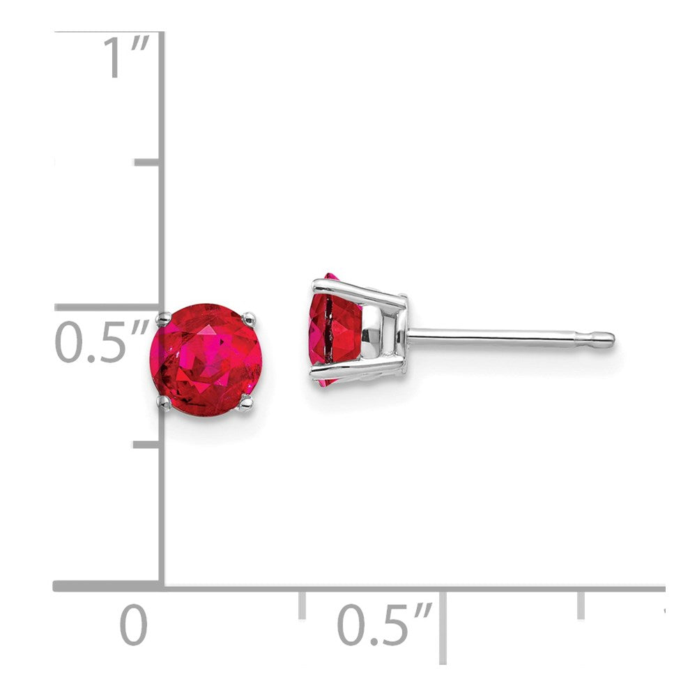 14K Weißgold Rubin-Ohrringe