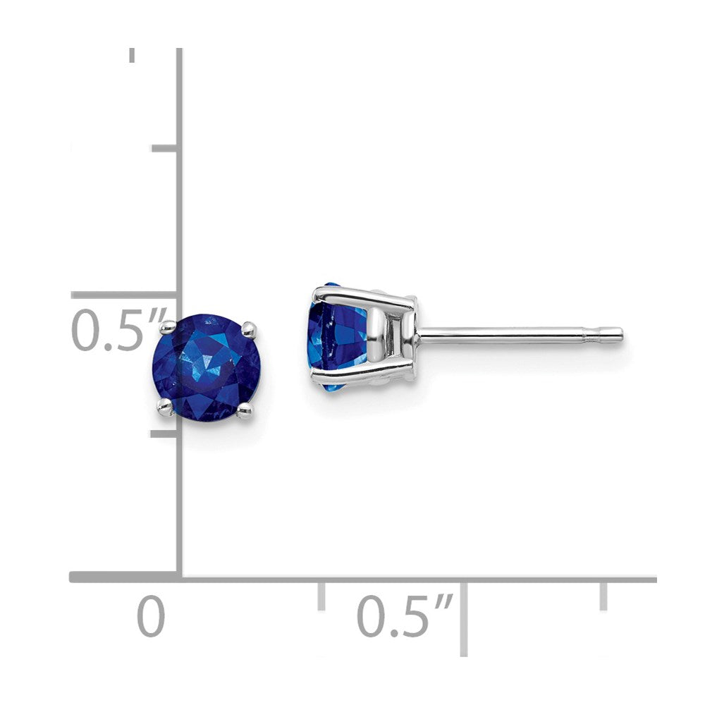 14K Weißgold Ohrringe mit Saphir