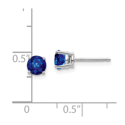 14K Weißgold Ohrringe mit Saphir