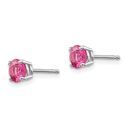 14K Weißgold Rosa Spinell Ohrringe